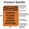Signmission Private Please Knock Before Entering OSHA Warning Sign, Aluminum, 10in W x 14in L, 2PK OS-2PACK-WS-A-1014-V-13459 - alternate 3